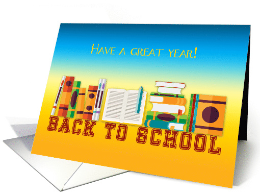 Back to School with Row of Books card (1442468)