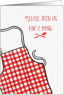 Barbecue Invitation with Red Gingham Apron card