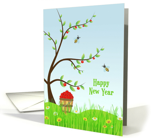 Rosh Hashanah Apple Tree Scene, Happy New Year card (1443706)