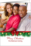 Holiday Garland with Bow Christmas Photo Card