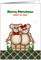 Merry Christmas Bear Couple for Customization card