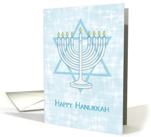 White Menorah with Star of David for Hanukkah card (1444260)