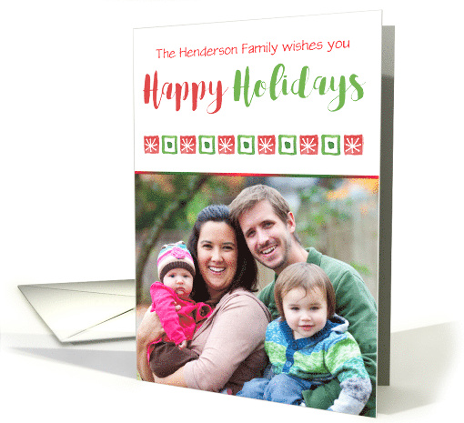 Snowflake Border Happy Holidays Photo card (1450154)