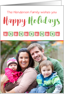 Snowflake Border Happy Holidays Photo card