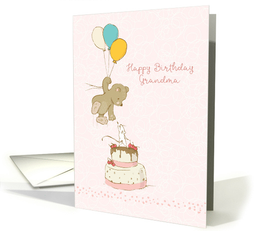 Grandma Birthday with Sweet Bear Cake and Mouse card (1450906)