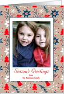 Season’s Greetings Holiday Floral Photo Card
