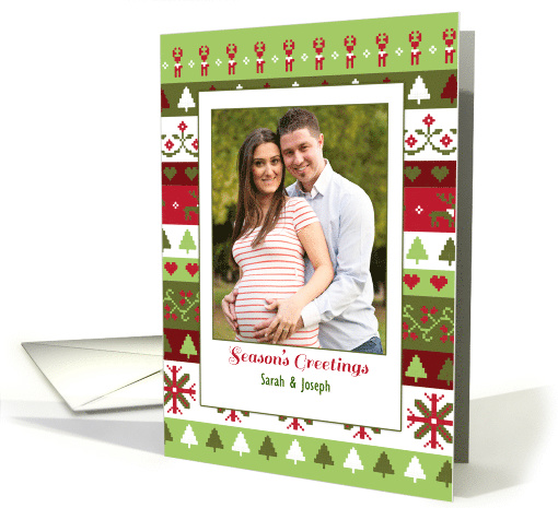 Season's Greetings Holiday Pattern Photo card (1454100)