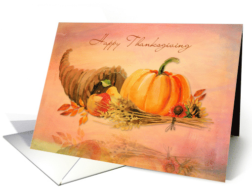 Thanksgiving Cornucopia Pumpkin card (1454314)