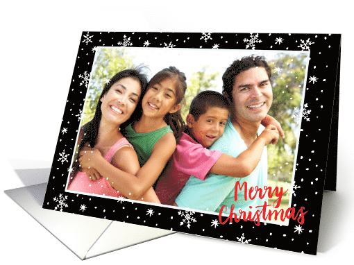 Snowflake Overlay Merry Christmas Photo card (1455942)
