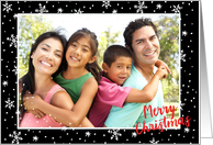 Snowflake Overlay Merry Christmas Photo Card