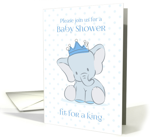 Boy Baby Shower Invitation Royal Elephant with Crown card (1457028)