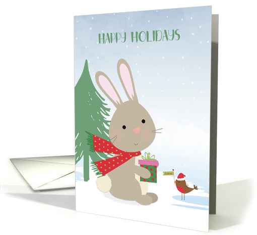 Happy Holiday Bunny and Bird card (1457744)