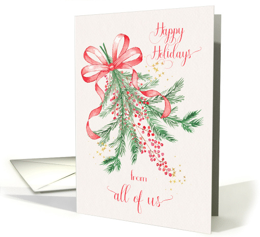Happy Holidays from All of Us Seasonal Floral card (1458182)