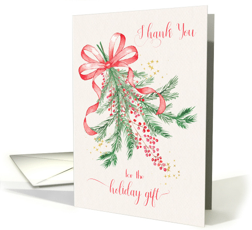 Thank You for Holiday Gift Seasonal Floral card (1458470)