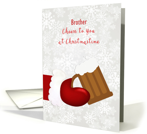 Santa Beer Mug Merry Christmas Brother Personalize card (1458504)