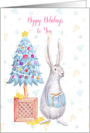 Hoppy Holidays Rabbit Gift Tree card