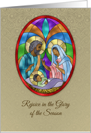 African American Christmas Stained Glass Nativity card