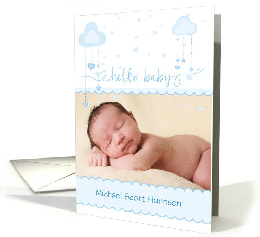 Baby Boy Photo Announcement card (1461290)