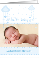 Baby Boy Photo Announcement card