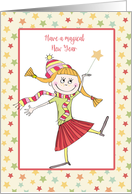 Tween Teen Girl New Year Wishes card