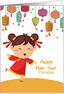 Customize for Girl, Happy Chinese New Year card