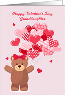 Granddaughter Valentine’s Day with Bear and Heart Balloons card