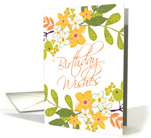 Bright Floral Birthday Wishes card (1462754)