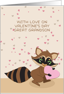 Great Grandson Valentine’s Day Raccoon card