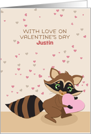 Personalized Valentine’s Day Raccoon card