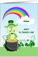 Personalized St. Patrick’s Day Owl for Boy card