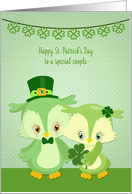 Special Couple St. Patrick’s Day Owl Pair card