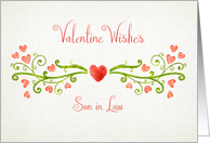 Son in Law Valentine’s Day Scrolled Hearts card