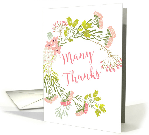 Many Thanks Floral Wreath card (1464846)