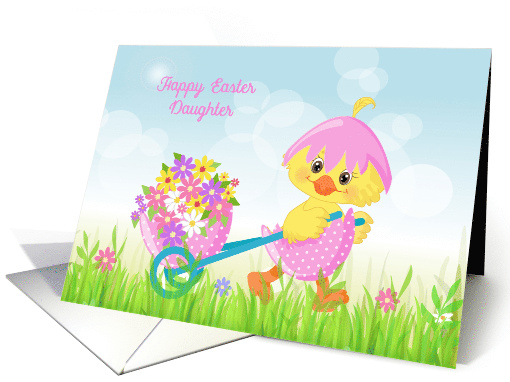 Daughter Easter Yellow Chick with Flowers card (1464910)