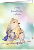 Grandchildren Easter Birds Under Wings card