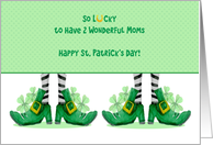 Two Moms St. Patrick’s Day Leprechaun Shoes card