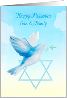 Son & Family Passover Dove Star of David card