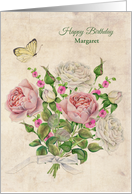 Personalized Name Birthday Vintage Roses card