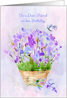 Dear Friend Birthday Lavender Flowers card