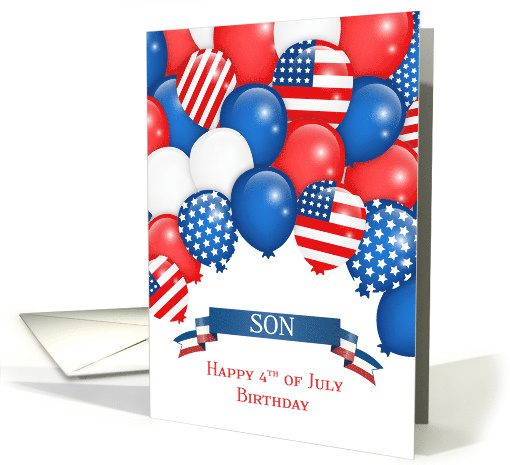 Son Fourth of July Birthday Balloons card (1469042)
