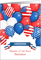 Customize Fourth of July Birthday Balloons Christopher card