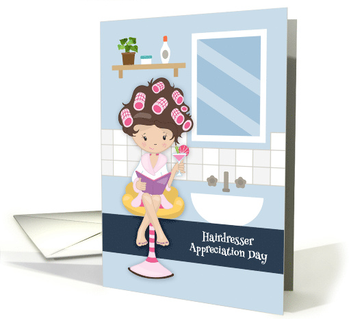 Hairdresser Appreciation Day Woman with Hair Rollers card (1469370)
