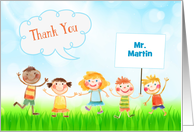 Customize Thank You with Children Outdoors card