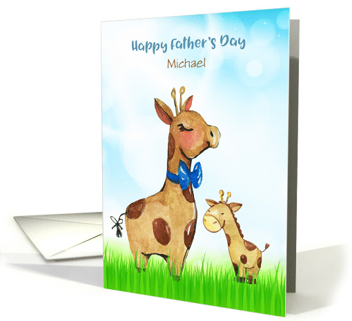 Custom Name Father's Day Giraffes card (1471014)