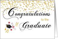 Graduate Congratulations Gold Confetti card