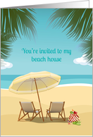 My Beach House Invitation Sand and Surf card