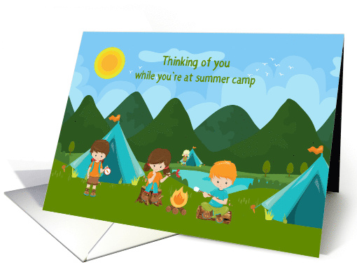 Summer Camping Kids Thinking of You card (1473984)