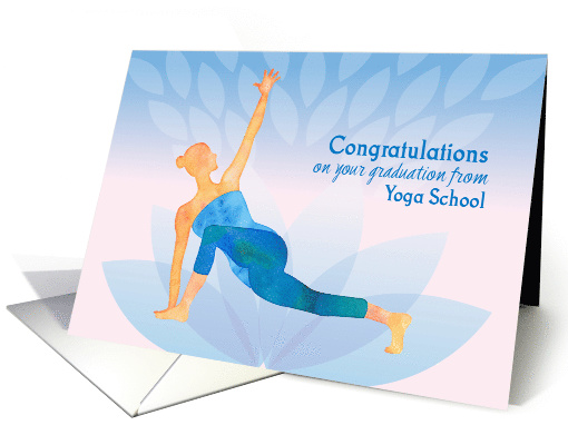 Yoga School Graduate Congratulations Woman Lotus card (1475098)