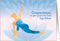 Yoga School Graduate Congratulations Woman Lotus card