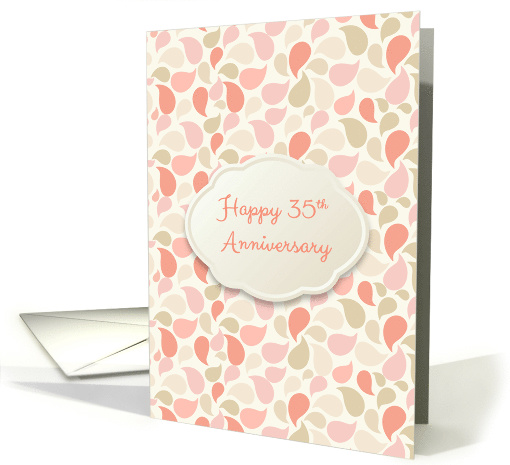 Coral Pattern 35th Wedding Anniversary card (1475554)